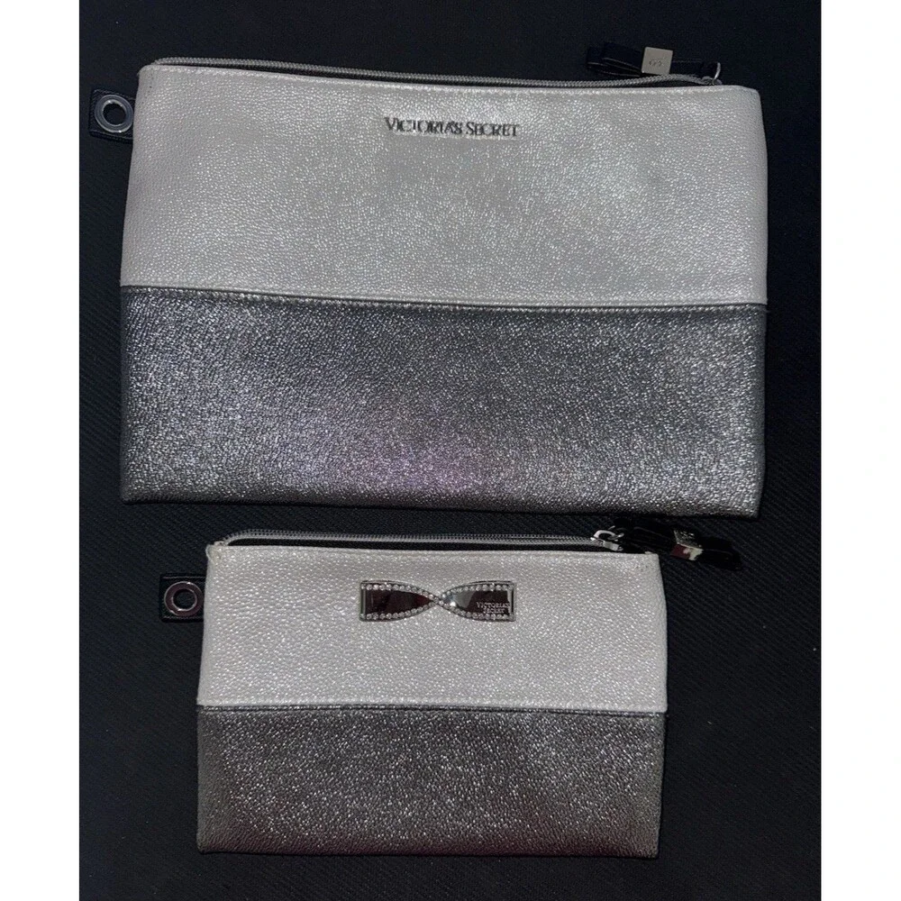 4 Victoria's Secret Zipper Makeup Bags/Set Zip Pouches